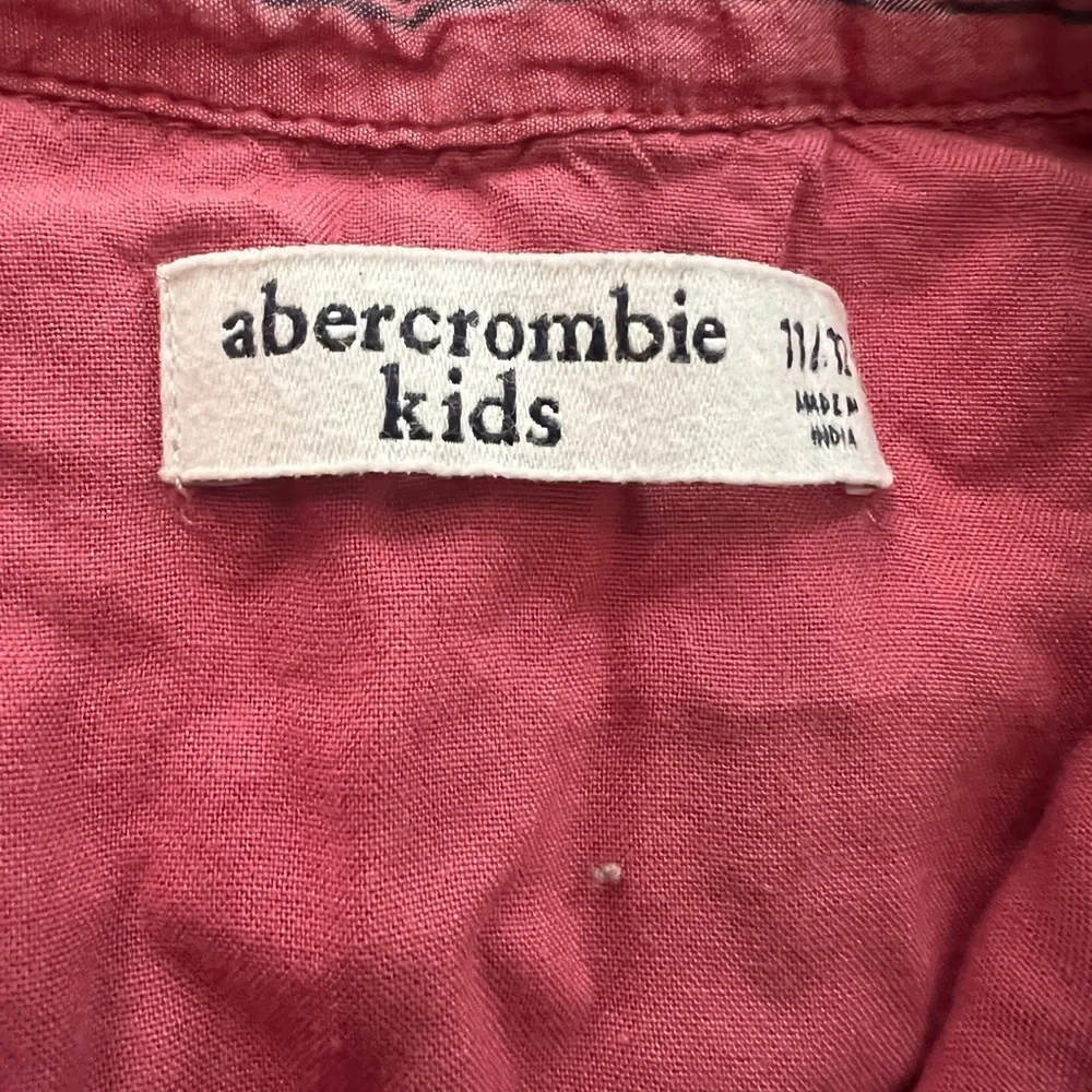 Abercrombie Kids Girls Striped Tie Front Romper Size 11 12 Pink Rust Boho Summer